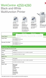 Xerox 4250 - WorkCentre - Copier Especificações