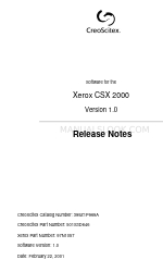 Xerox CSX 2000 リリースノート
