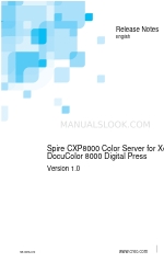 Xerox Spire CXP8000 Color Server 릴리스 노트