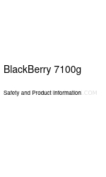 Blackberry 7100g - GSM Informazioni sulla sicurezza e sul prodotto