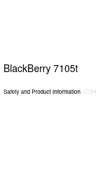 Blackberry 7105t - GSM 안전 및 제품 정보