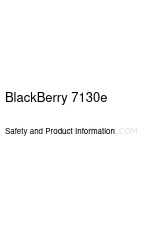 Blackberry 7130E - VERSION 4.1 Güvenlik ve Ürün Bilgileri