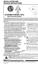 Economite RE32 Manual de instrucciones de instalación y mantenimiento