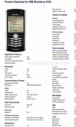 Blackberry 8100 SMARTPHONE Ficha de dados