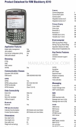 Blackberry 8310 Curve AT&T Datenblatt