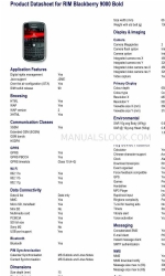 Blackberry 9000 - Bold Scheda tecnica del prodotto