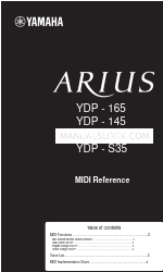 Yamaha ARIUS YDP-145 Referencia Midi