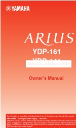 Yamaha Arius YDP-161 Owner's Manual