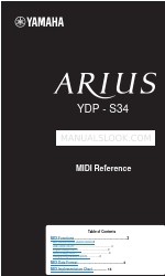 Yamaha ARIUS YDP-S34 Midi Reference