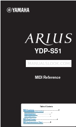 Yamaha Arius YDP-S51 Reference Manual