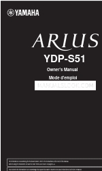 Yamaha Arius YDP-S51 Owner's Manual