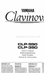 Yamaha Clavinova CLP-350 소유자 매뉴얼