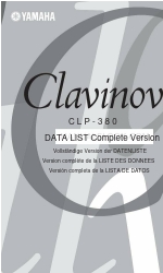 Yamaha Clavinova CLP-380 Data List