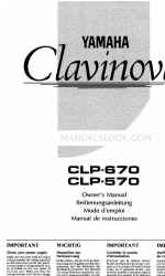 Yamaha Clavinova CLP-670 Manual do Proprietário