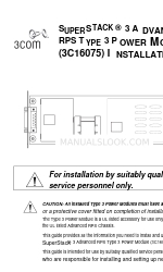 3Com SSII ADVANCED RPS POWER MODULE TYPE 3 Manual de instalación