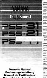 Yamaha PortaSound PSS-11 (Engels) Gebruikershandleiding