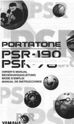 Yamaha PORTATONE PSR-78 Owner's Manual