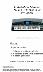 Yamaha PortaTone PSR-8000 Panduan Instalasi