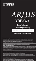 Yamaha Arius YDP-C71 Manuel du propriétaire