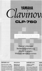 Yamaha Clavinova CLP-760 Посібник користувача