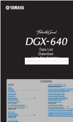 Yamaha Portable Grand DGX-640 Veri Listesi