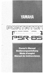 Yamaha PortaTone PSR-85 (Англійська) Інструкція з експлуатації