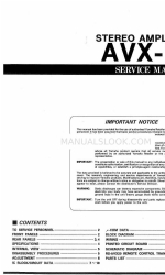 Yamaha AVX-20 Service Manual