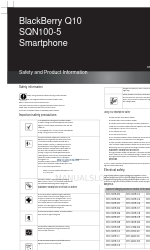 Blackberry SQN100-5 Safety And Product Information