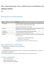 Blackberry AOL INSTANT MESSENGER SERVICE - RELEASE NOTES V2.5 Release Note