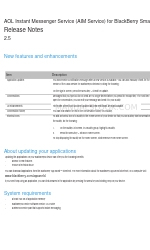 Blackberry AOL INSTANT MESSENGER SERVICE - RELEASE NOTES V2.5 Nota di rilascio