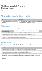 Blackberry APP WORLD STOREFRONT 2.1 Release Note