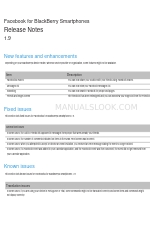 Blackberry FACEBOOK FOR BLACKBERRY SMARTPHONES 1.9 - RELEASE NOTES Note de mise à jour