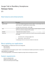 Blackberry GOOGLE TALK - RELEASE NOTES V2.5 Nota de publicación