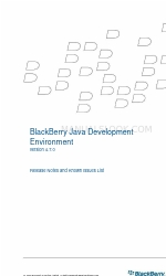 Blackberry JAVA DEVELOPMENT ENVIRONMENT Note de mise à jour