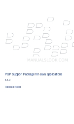 Blackberry PGP SUPPORT PACKAGE FOR JAVA APPLICATIONS 4.1.0 Freigabemitteilung