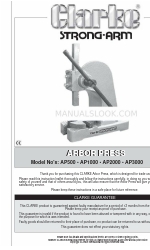 Clarke Strong-Arm ARBOR PRESS AP1000 Посібник