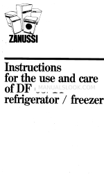 Zanussi DF 65/14 Инструкция по использованию и уходу