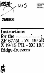 Zanussi Z 19/15 PR Instruction Booklet