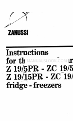 Zanussi Z 19/15PR Handbuch für Gebrauch und Pflege