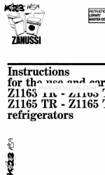 Zanussi Z1165 TRM Instructions For The Use And Care