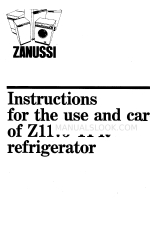 Zanussi Z1175 TPR Use And Care Instructions Manual