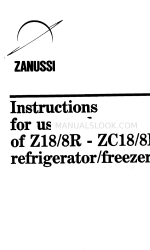 Zanussi Z18/8R 사용 지침 및 관리 매뉴얼