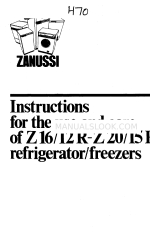 Zanussi Z20/15PR Instructions For The Use And Care