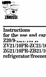 Zanussi Z20/9 Instructions For The Use And Care