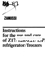 Zanussi Z21/15PR Instructions pour l'utilisation et l'entretien