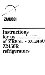 Zanussi Z2450R Gebruiksaanwijzing en onderhoudshandleiding