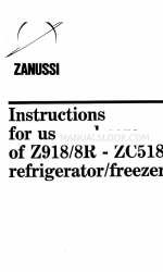 Zanussi Z918/8R Manuel d'utilisation et d'entretien