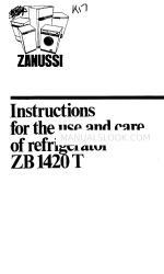 Zanussi ZB 1420 T Gebruik en verzorging & installatiehandleiding