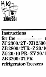 Zanussi ZB2800/2TR-Z20/10PR Instructions For The Use And Care