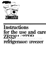 Zanussi ZB3201 Anweisungen für Gebrauch und Pflege